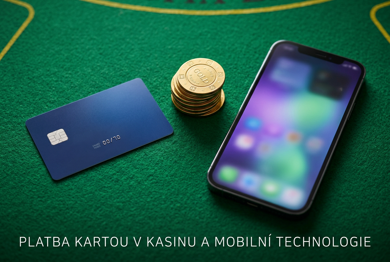 Plochá kompozice neoznačené platební karty, malé hromádky mincí a chytrého telefonu se zamlženým displejem na zeleném plátně